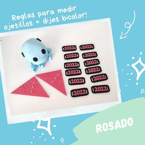 Imagen 2 de 2 de Reglas Para Medir Ojetillos + Dijes Bicolor/ Encuadernación