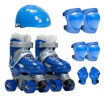Comprar Patines 4 Ruedas Ajustable Talla 26 A 38 Rollers +proteccion
