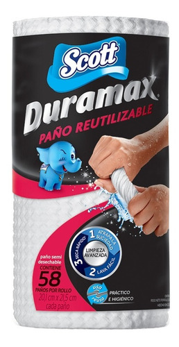 Scott Duramax 58 Paños Reutilizables X 1 Rollo