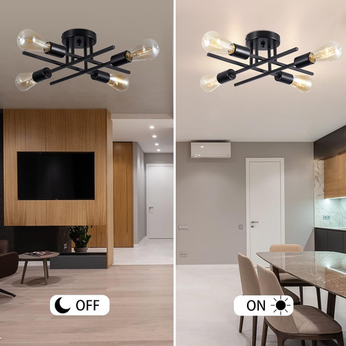 Lámpara De Techo Moderna Ajustable 4 Ampolletas Led