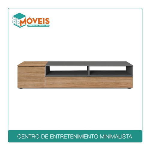 Imagen 1 de 9 de Centro De Entretenimiento Minimalista_gris & Natural