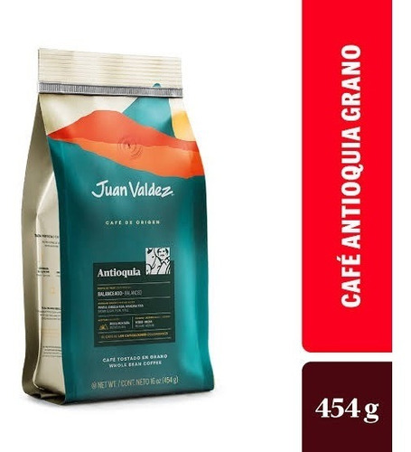 Café de origen Juan Valdez Antioquia grano 454g