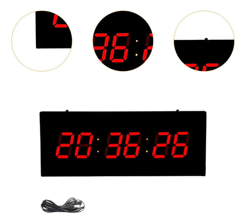 Reloj De Pared Digital Led, Reloj Despertador Rojo Digital