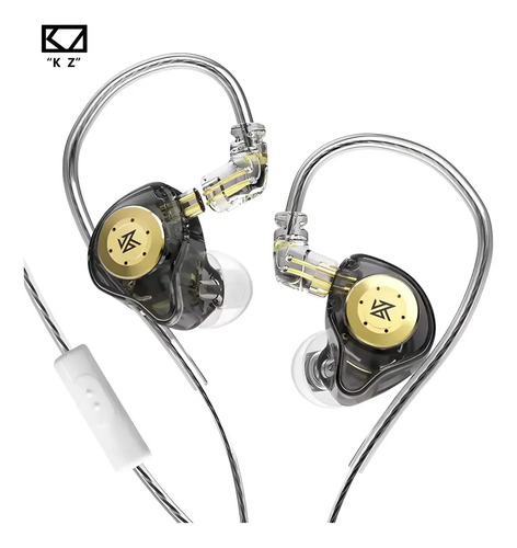 Fone De Ouvido Kz Edx Pro Dj Musicos Retorno Palco In-ear Cor Preto C/microfone