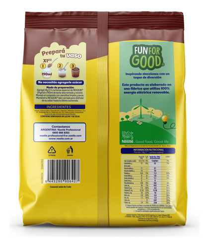 Nesquik X 2 Kg, Polvo Chocolatado, Nestlé, Cacao En Polvo