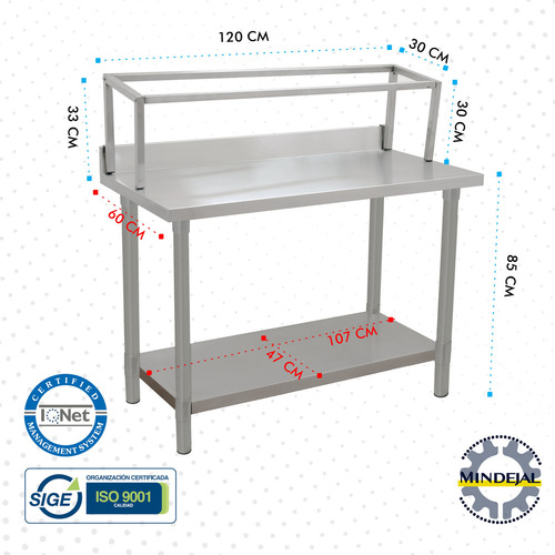 Mesa Para Pizzeria Con 7 Insertos Incluye Tapas Transparente Color 7 INSERTOS 1/4 EXTRUCTURA TUBO CUADRADO