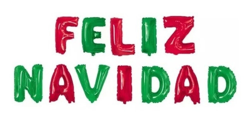 Imagen 1 de 2 de Globo Frase Feliz Navidad Letra Por Letra Metalizado