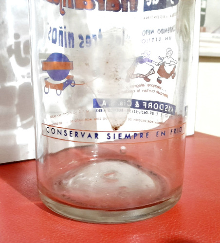 Antigua Botella De Vidrio. Jugo De Naranja Las Tres Niñas (Usado)
