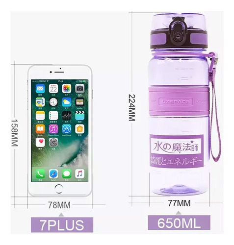 Paq. 2 Botellas Deportiva Uzspace 5029 - 650ml -rosa - Plum