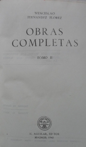 Obras Completas Tomo Ii Wenceslao Fernández Florez