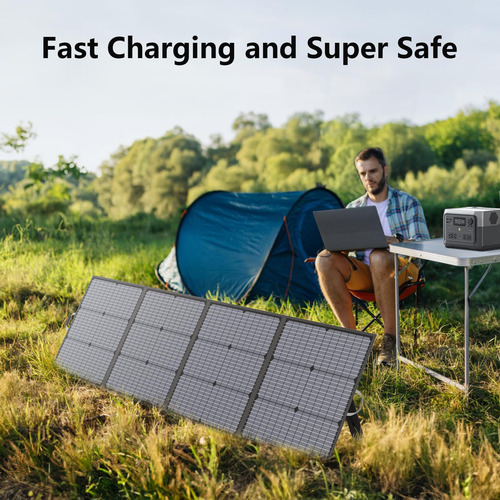 Panel Solar Portátil 220 W Impermeable Para Campamento Panel Solar De 220 W 0v 0v