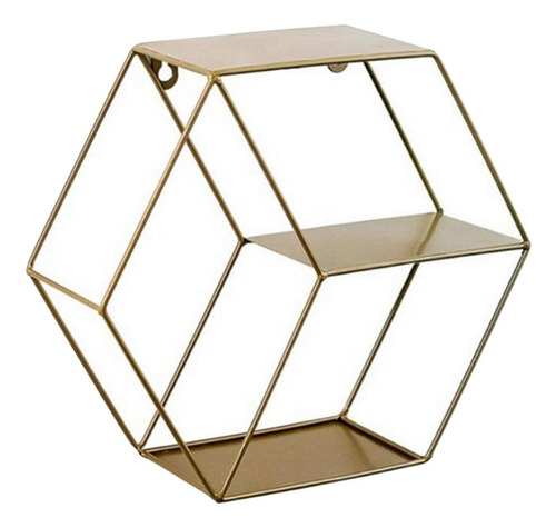 Estantes De Pared De Hierro Forjado Flotante Hexagonal,