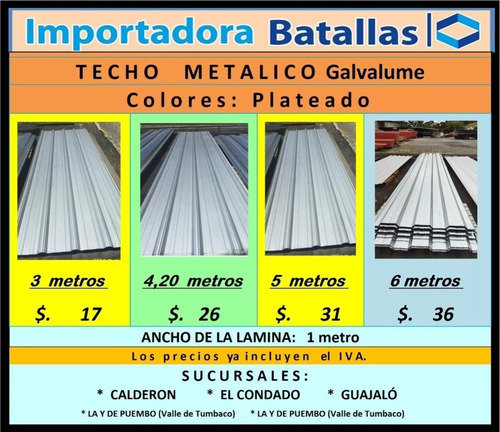 Imagen 6 de 12 de Eternit Galvalumen Acrílico Fibrocemento Zinc Lona E3