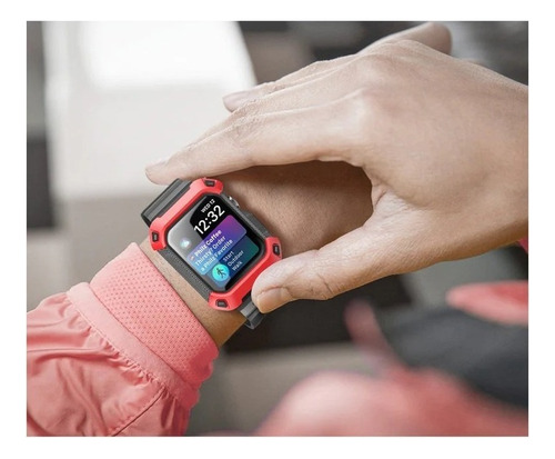 Funda de pulsera Supcase para Apple Watch 4/5/6/SE (44 mm), color rojo, ancho 44 mm