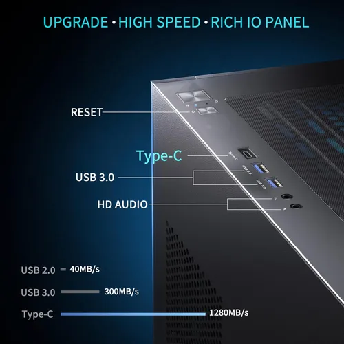 Mustex K2 Pc Case, Caja De Computadora De 360 ??mm Soporte R