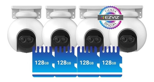 Kit X4 Camara Seguridad Wifi Exterior Ezviz +4 Memorias 128g