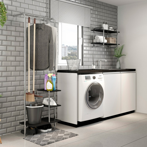 Mueble Multiuso Connect Negro Cromado