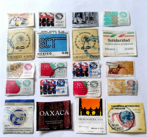 Timbres Postales Mexicanos Colección De Veinte Varios