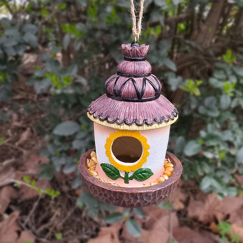 Casa De Pájaros Con Alimentador De Colibrí Nido Jaula De