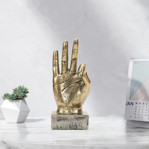 Estatua De Resina Con Gesto Divertido De La Mano, Escultura