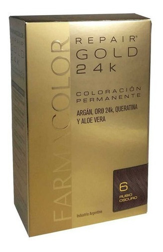  Farmacolor Repair Gold 24k Coloración Permanente Kit 47g Tono 6 rubio oscuro