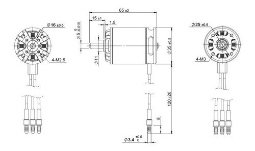 Imagen 2 de 10 de Motor Brushless Outrunner Tomcat G25 3527-1140kv-4t Dynam