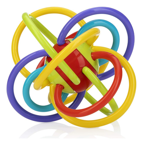 Nuby Lots A Loops Sensory Multicolor Mordedor Y Sonajero Par