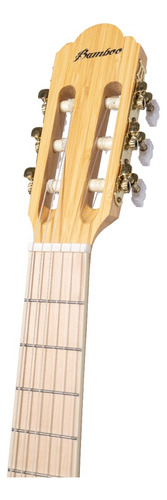 Guitarra Criolla 3/4 Bamboo Gc36 Bamboo Natural Funda Color Naranja