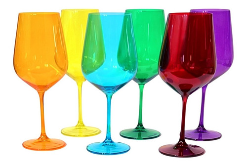 Imagen 3 de 10 de Copón Vino Cristal Bohemia Strix 580ml Setx6 Harlequin Color