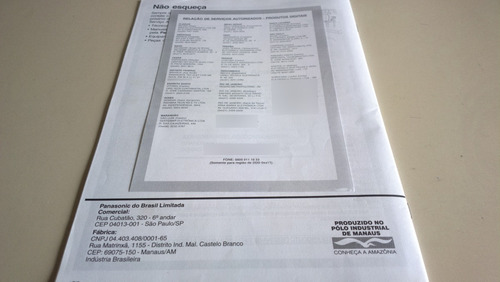 Manual De Instruções Original Panasonic Viera Tv Lcd (Usado)