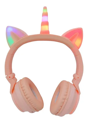 Auriculares Rosa Vincha Pop It Bluetooth Orejas Gato Niñas