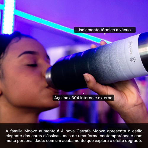 Garrafinha Squeeze Térmica Moove 710ml Com Tampa Termolar