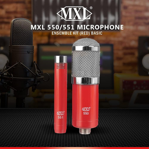 Mxl Kit De Conjunto De Microfonos (rojo) 550 Microfono De...