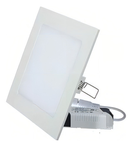 Panel Plafon Led Cuadrado 12w Embutir Blanco Frio 17x17cm