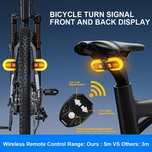 Luz Direccional Recargable Antirrobo Para Bicicleta
