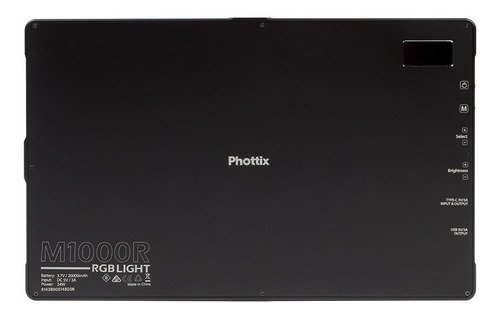 Iluminador Led Efectos Rgb Power Bank Phottix M1000r Metal Color de la estructura No aplica