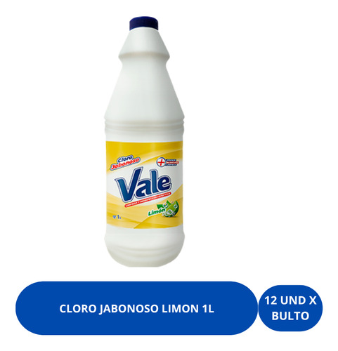 Cloro Jabonoso Vale Limón 1lt - 12 Unid