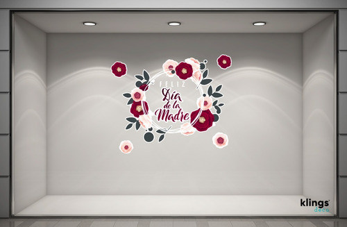Imagen 2 de 10 de Vidriera Feliz Dia De La Madre Mama Cartel