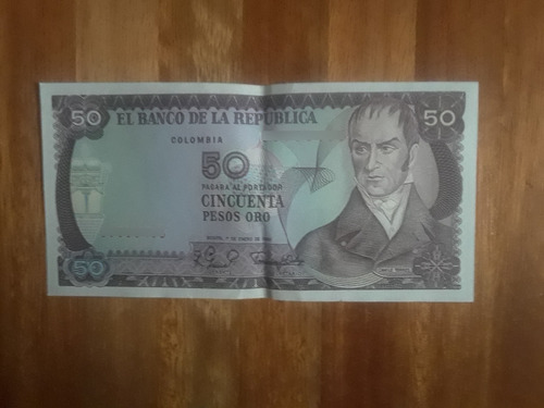 Billete 50 Pesos Oro De Colombia 1982 Impecable Estado