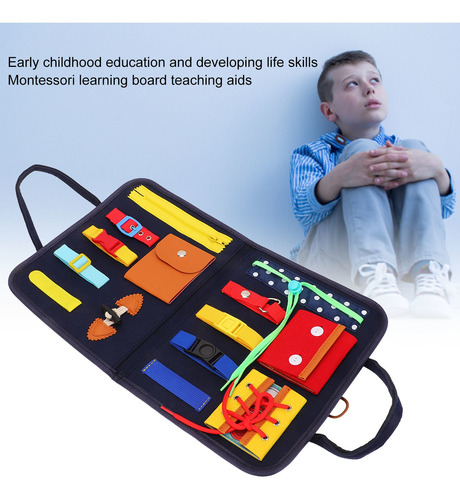 Busy Board Montessori Toys, Fieltro Azul Oscuro, Autismo Sen
