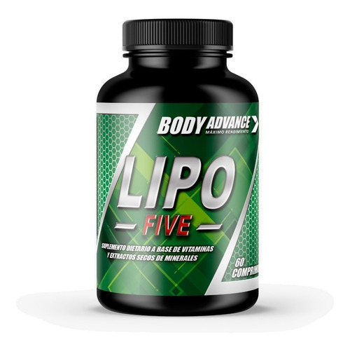 Quemador De Grasa. Lipo Five 60 Comprimidos. Body Advance