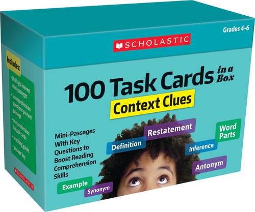 100 Task Cards In A Box: Context Clues: Mini-passages With K