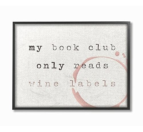 Stupell Industries My Book Club Leads - Etiquetas De Vino Co