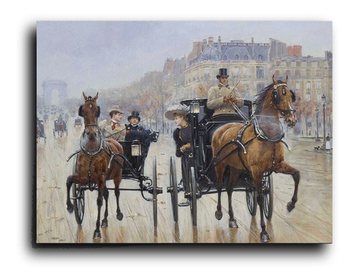 Cuadro Decorativo Canvas Carreta Ciudad Pintura Antigua50*60