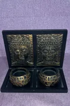 Comprar Portavelas Buda, Madera Y Bronce
