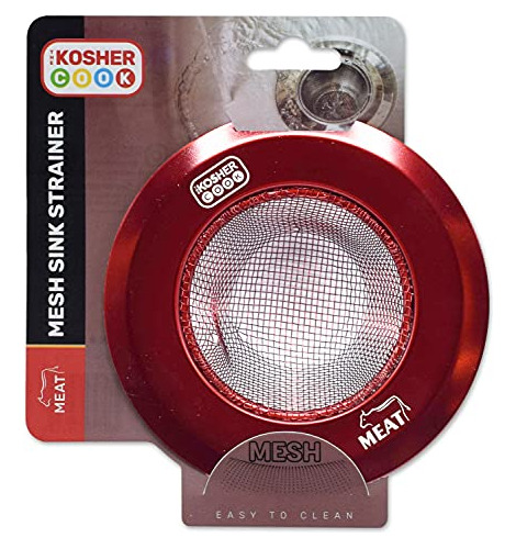 Colador De Fregadero De Malla Roja Para Carne, Evita Que Se