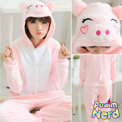 Porco Porquinho Pijama Macacão Kigurumi - Pronta Entrega