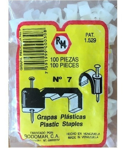 Grapas Plastica Rodomar N 7 Paquete De 100u