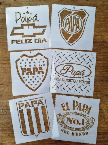 Combo X 4 Stencil Dia Del Padre De 20x20cm Modelos A Eleccio