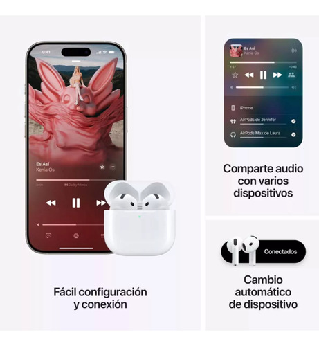 Airpods 4° Generación Apple & Android Cancelación Ruido Oem Blanco (Reacondicionado)
